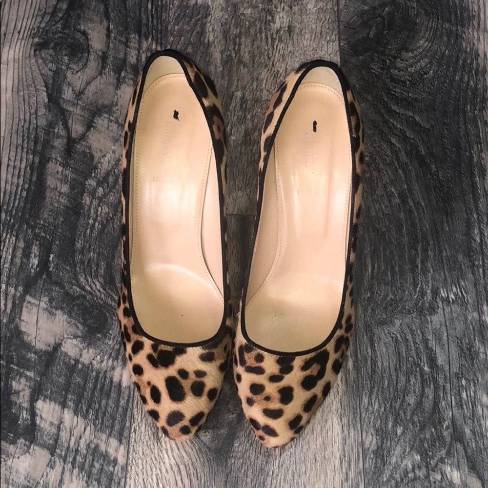 J. Crew leopard print and textured heels